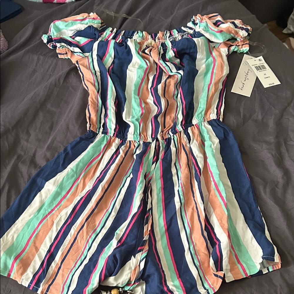 Kingston Grey Colorful Striped Romper